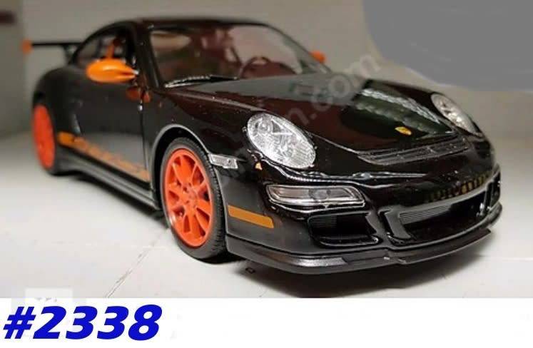 Porsche 911 (997) GT3 RS 2007 black+orange 1:24 Welly NEW+boxed  #2338 instant wheels