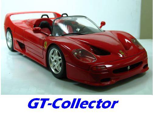 1:18 Ferrari F50 Barchetta/Spyder red 1995 by Bburago, as new in original box, 7-D mon-back g'tee!