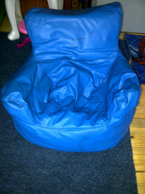 Such a Cute Blue Bean Bag Chair for Baby's room!!