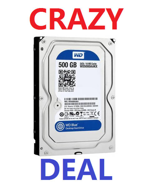 Western Digital Blue 500GB 7200RPM Hard Drive  - Best Deal on BOB