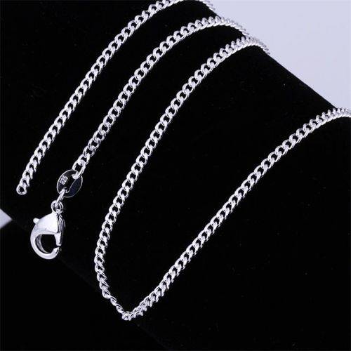 Mens Cool & Elegant 925 Silver Plated Curb Link Chain  ( 46cm )