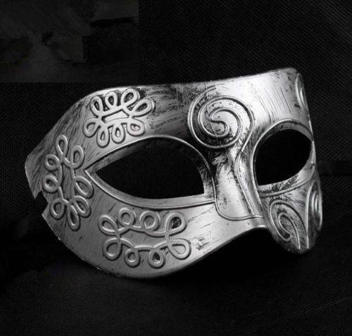Elegant Silver Roman Masquerade Ball Mask