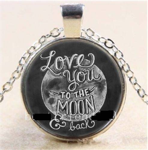 Ladies Elegant Silver Plated Vintage Design   "LOVE YOU TO THE MOON & BACK "  Necklace