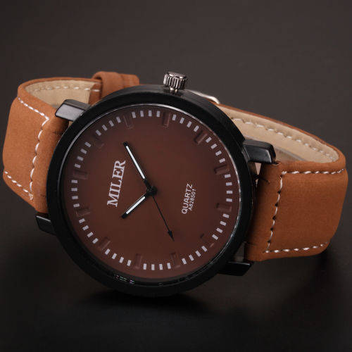 Mens Cool   MILER   Sport Leather Band Watch