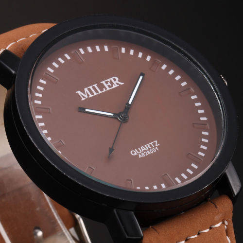 Mens Cool   MILER   Sport Leather Band Watch