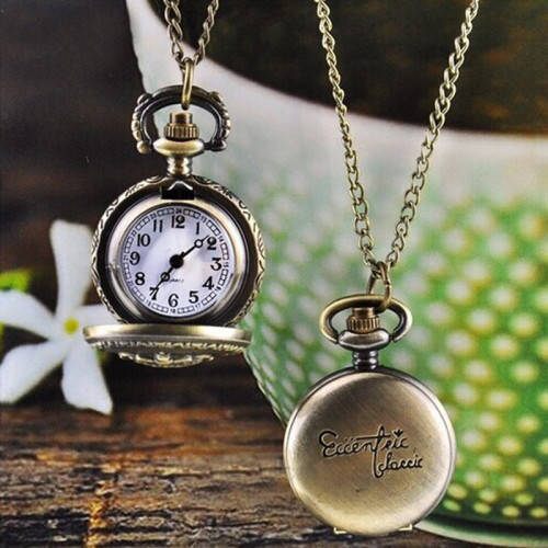 Cool Vintage Looking Bronze Plated  '' ECCENTRIC CLASSIC ''   Mini  Pocket Watch