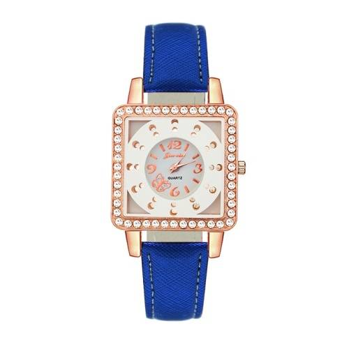 Ladies Stunning Diamante Leather Band Watch