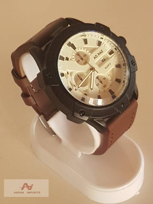 Mens Fashionable & Cool  Military Style Leather Band Watch