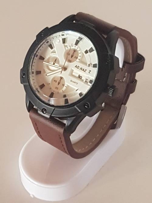 Mens Fashionable & Cool  Military Style Leather Band Watch