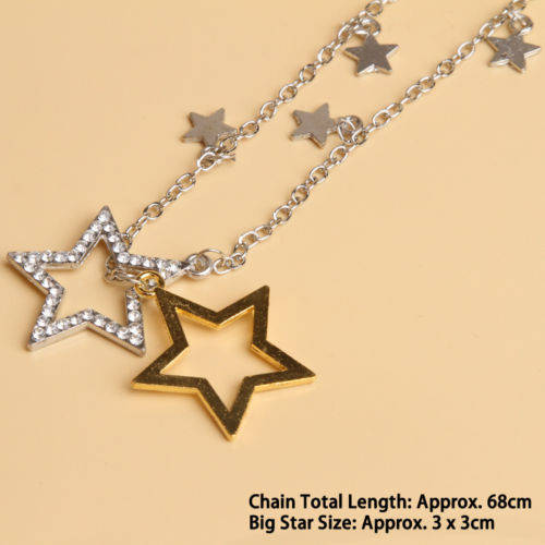 LADIES STUNNING SILVER & GOLD STAR NECKLACE