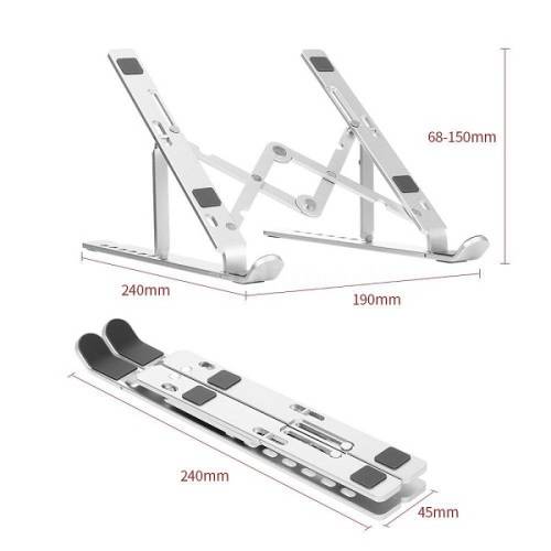 Aluminum Alloy Laptop / Tablet Cooling and Holding Bracket Stand with Free Storage Bag
