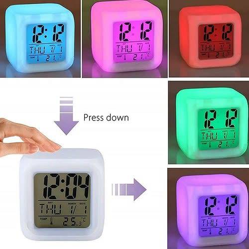 Super Cool Colour Changing Mood Digital Bedside / Tabletop / Desk or Home  Alarm Clock
