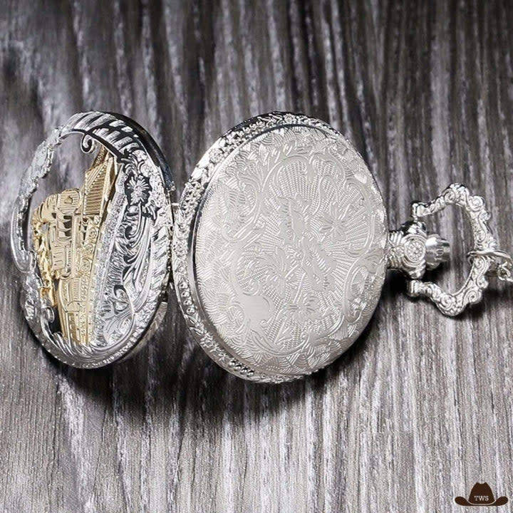 Stunning Orient Express  Vintage Steam Train Antique Design Look Quartz Pocket Watch