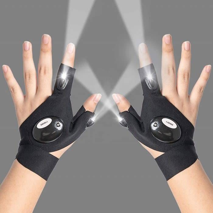 1 Pair Premium Multipurpose LED Night Light Gloves for Fishing , Camping & Night Work