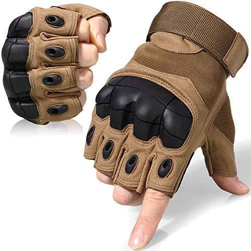 FINGERLESS HARD RUBBER KNUCKLE TACTICAL OUTDOOR GLOVES