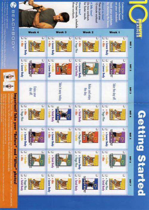 10 Minute Trainer Calendar