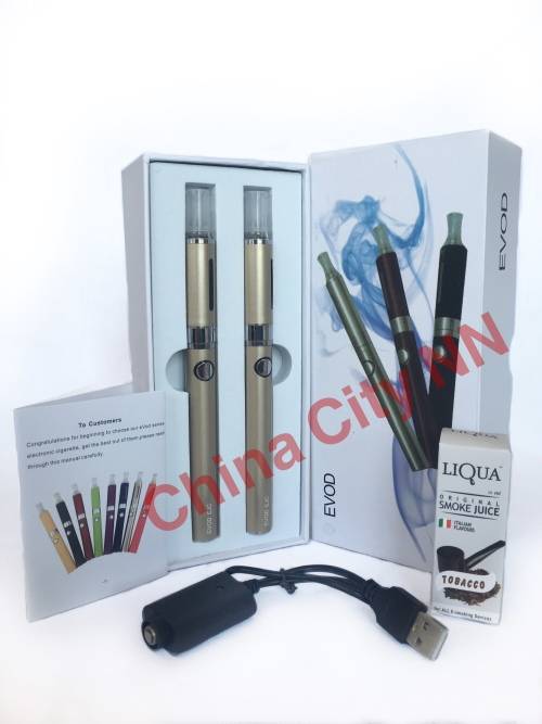 Electronic Cigarette (Vape) Dual EVOD Pack Set + Charger (Gold