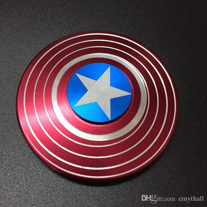Captain America Marvel Shield Fidget Spinner EDC Metal Aluminium Hand Finger Spinner