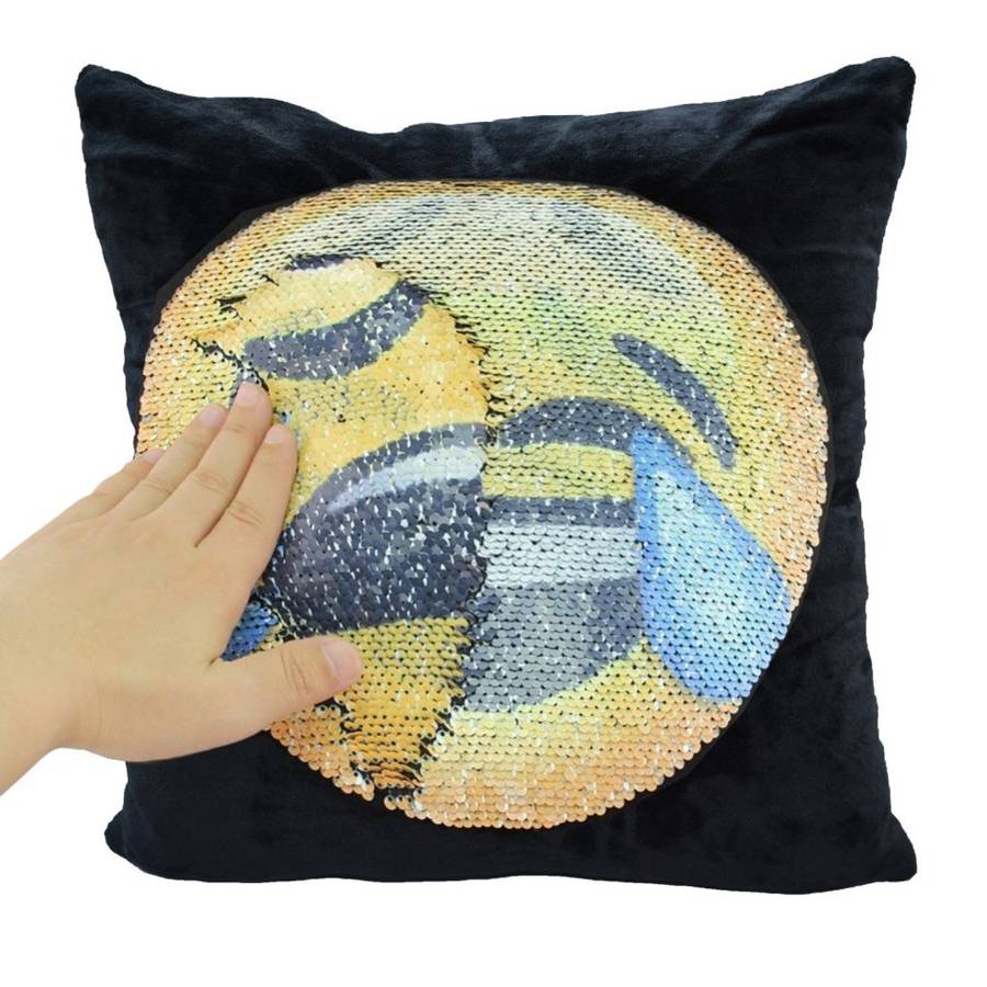 Emoji Pillow Changing Face Emoticon Sequin Pillowcase Cushion Cover -Crying Laughing & Unhappy Emoji