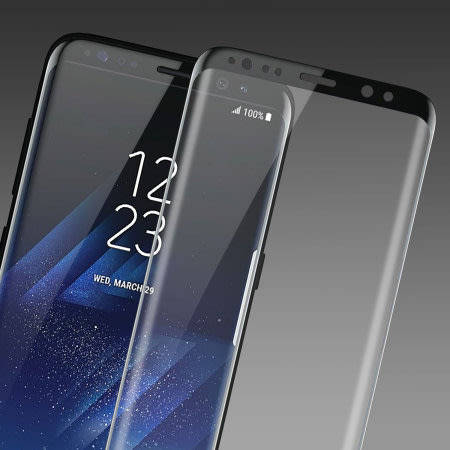 4D Samsung S8 Full Cover 3D Curved Edge to Edge Tempered Glass Screen Protector (Clear & Black)