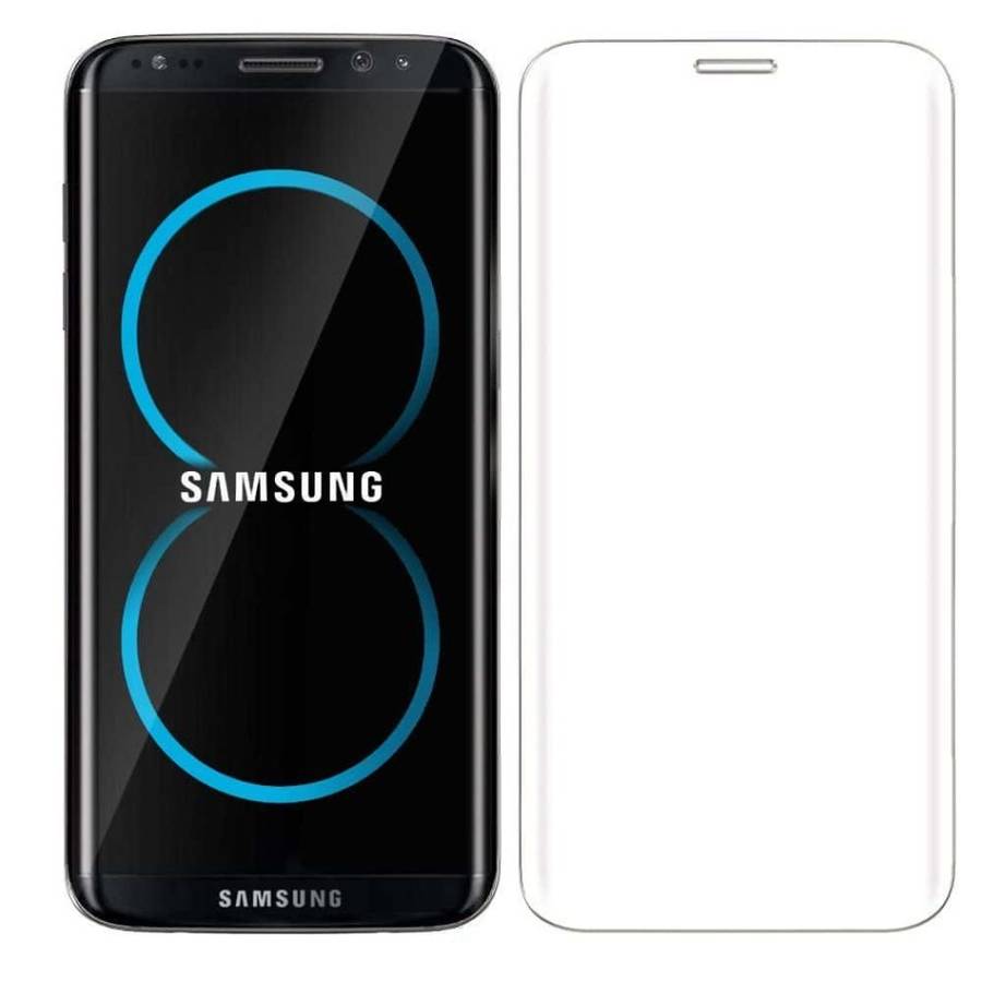 4D Samsung S8 Full Cover 3D Curved Edge to Edge Tempered Glass Screen Protector (Clear & Black)