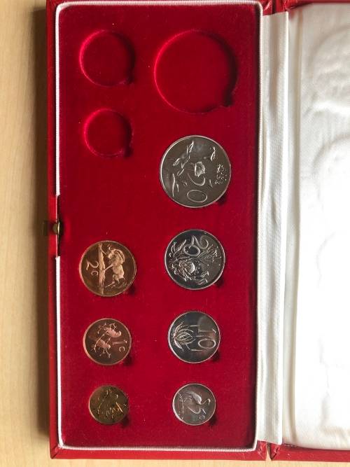 1970 South Africa Partial Proof Coin Set - 50, 20, 10, 5, 2, 1 & 1/2 Cents