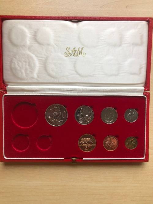 1970 South Africa Partial Proof Coin Set - 50, 20, 10, 5, 2, 1 & 1/2 Cents
