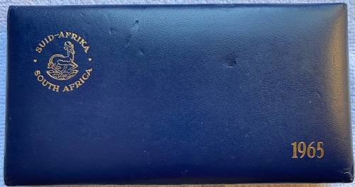 1965 Proof Set including the R1 (Eng), 50c (Afr), 20, 10, 5, 2 cents and 1c (Eng)