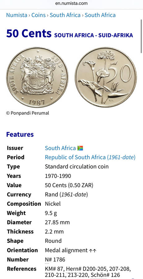 1977 Partial Proof Set - Includes 1/2c-50c in SA Mint Box. Brilliant Proof Coins.