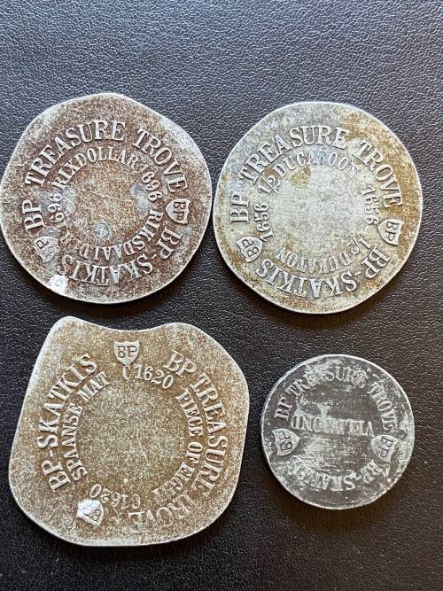 BP Treasure Trove Tokens - includes the Rixdollar, 1/2 Ducatoon, Piece of Eight & Veldpond