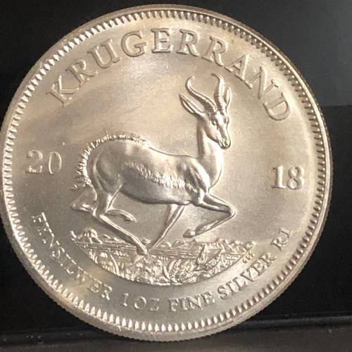 2018 Uncirculated Silver Krugerrand - 1 oz fine silver.