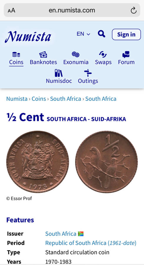1977 Partial Proof Set - Includes 1/2c-50c in SA Mint Box. Brilliant Proof Coins.