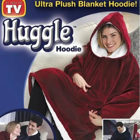 Huggle Hoodie, Ultra Plush Blanket Hoodie, TV Blanket Hoodie