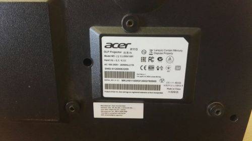 Acer Projector model x113 ,NO remote