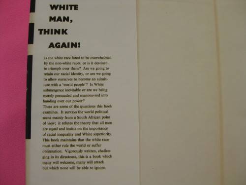 `White Man Think Again`  Hard cover  A Jacob