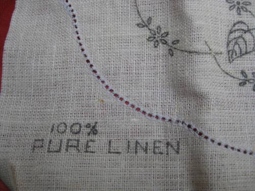 Linen embroidery cloths - little side table sized.