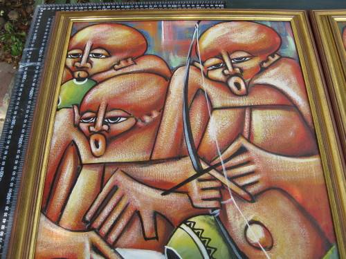 Original framed paintings by M. Simbine dated 1999.  Mozambique.