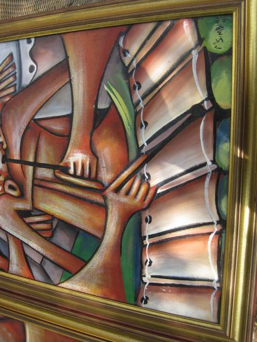 Original framed paintings by M. Simbine dated 1999.  Mozambique.