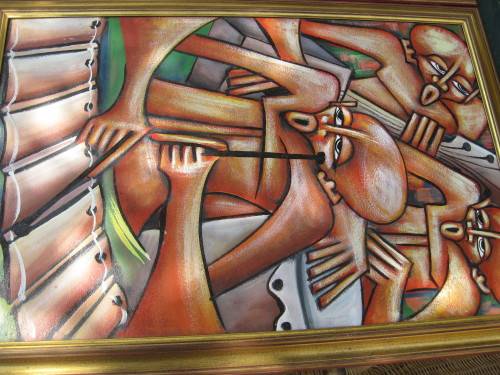 Original framed paintings by M. Simbine dated 1999.  Mozambique.