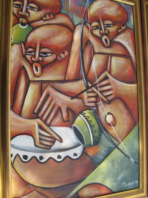 Original framed paintings by M. Simbine dated 1999.  Mozambique.