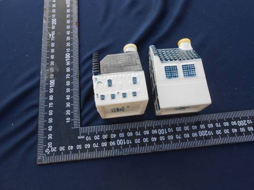 Blue Delft`s exclusively made for KLM by Bols Royal Distilleries Holland.  Houses no`s. 50 and 87.