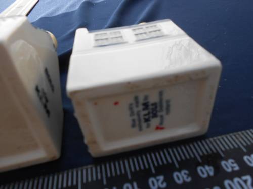 Blue Delft`s exclusively made for KLM by Bols Royal Distilleries Holland.  Houses no`s. 50 and 87.