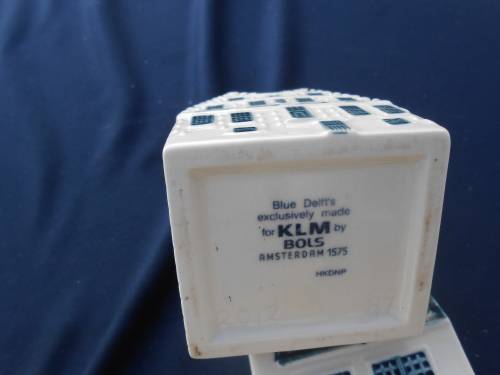 Blue Delft`s exclusively made for KLM by Bols Royal Distilleries Holland.  Houses no`s. 50 and 87.