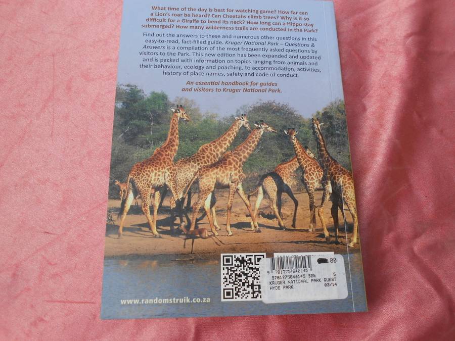 2014  `Kruger National Park Questions & Answers`  Soft cover.