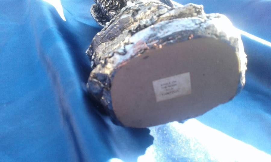 Eagle ornament. Poly stone.  300mm high.  Metallic finish.