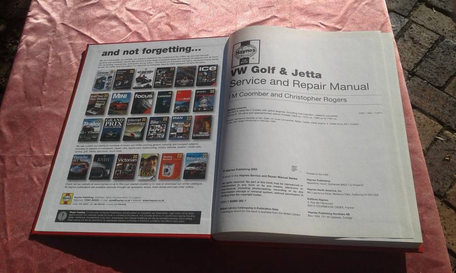 `VW Golf and Jetta March 1984 to Feb. 1992. Haynes. Service and Repair Manual`