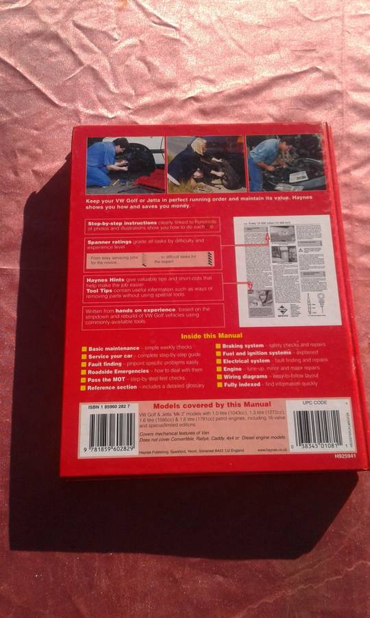 `VW Golf and Jetta March 1984 to Feb. 1992. Haynes. Service and Repair Manual`