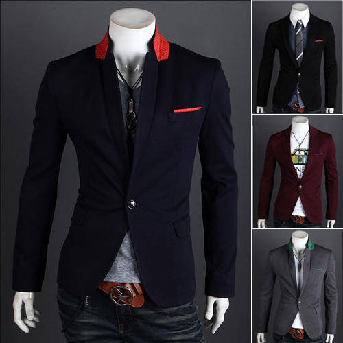 Mens single button coat with colors avail.