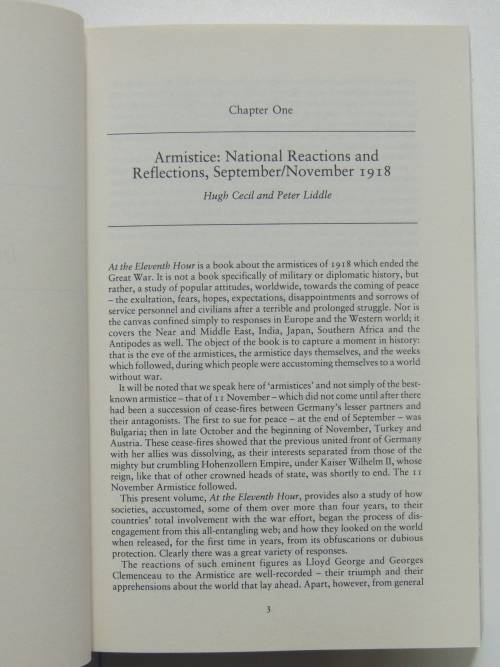 At the Eleventh Hour Reflections, Hopes and Anxieties at the Closing of the Great War 1918 - H Cecil