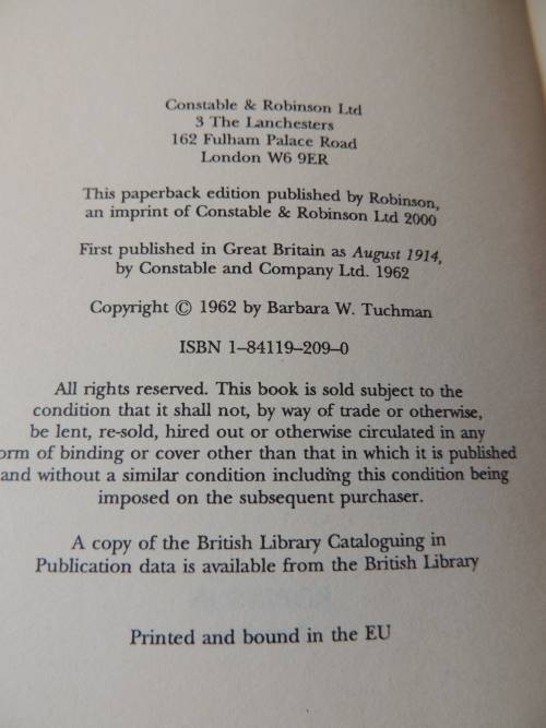 The Guns Of August     Barbara W. Tuchman
